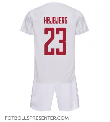 Danmark Pierre-Emile Hojbjerg #23 Bortatröja Barn VM 2022 Kortärmad (+ korta byxor)